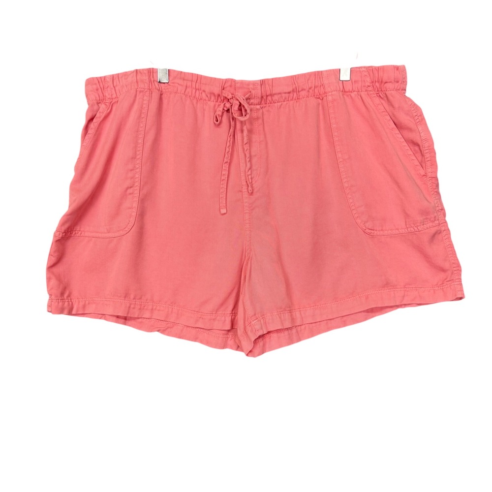 Gap Shorts Womens XXL‎ Pink Elastic Drawstring Waist Pull On Tencel Short Plus